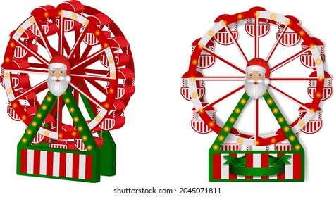 christmas ferris wheel with santa claus. christmas toys