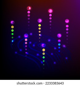 Christmas festival fingerprint touch screen analyze digital scan abstract background web wallpaper pattern template vector illustration
