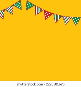 Christmas and Festival or Party Greeting Background Template with bunting