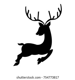 christmas festival silhouette reindeer art design concept vector illustration