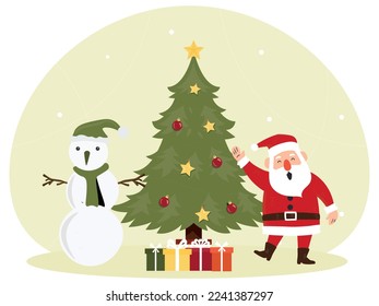 Christmas Festival Trees Creative Illustration