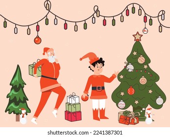 Christmas Festival Trees Creative Illustration