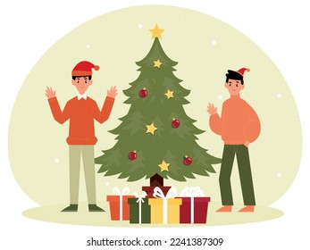 Christmas Festival Trees Creative Illustration