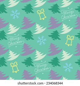 christmas festive background with trees. seamless