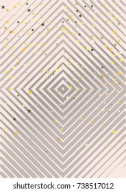 Christmas Festive Background. Vector Falling Stars Confetti on a Business Style Cover or Poster. Music, Disco or New Year Party Poster Background. Futuristic Winter Christmas Festive Design, Ad Banner