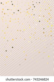 Christmas Festive Background. Vector Falling Stars Confetti on a Business Style Cover or Poster. Music, Disco or New Year Party Poster Background. Futuristic Winter Christmas Festive Design, Ad Banner