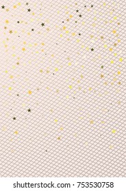 Christmas Festive Background. Vector Falling Stars Confetti on a Business Style Cover or Poster. Music, Disco or New Year Party Poster Background. Futuristic Winter Christmas Festive Design, Ad Banner