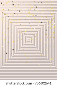 Christmas Festive Background. Vector Falling Stars Confetti on a Business Style Cover or Poster. Music, Disco or New Year Party Poster Background. Futuristic Winter Christmas Festive Design, Ad Banner