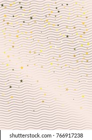 Christmas Festive Background. Vector Falling Stars Confetti on a Business Style Cover or Poster. Music, Disco or New Year Party Poster Background. Futuristic Winter Christmas Festive Design, Ad Banner