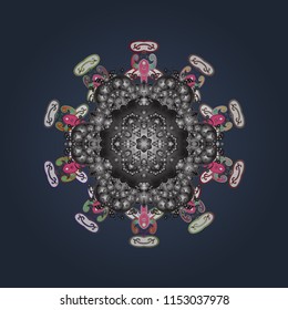 Christmas festive background. Vector illustration. Christmas snowflake of decoration on snow.