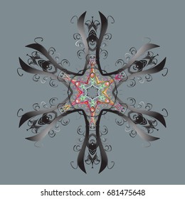 Christmas festive background. Vector illustration. Christmas snowflake of decoration on snow.