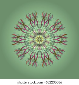 Christmas festive background. Vector illustration. Christmas snowflake of decoration on snow.