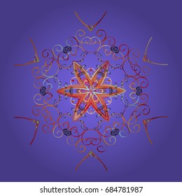 Christmas festive background. Vector illustration. Christmas snowflake of decoration on snow.