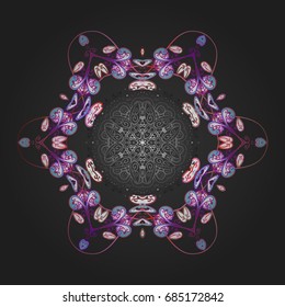 Christmas festive background. Vector illustration. Christmas snowflake of decoration on snow.