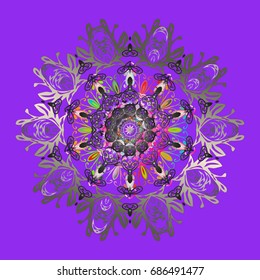Christmas festive background. Vector illustration. Christmas snowflake of decoration on snow.