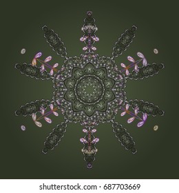 Christmas festive background. Vector illustration. Christmas snowflake of decoration on snow.