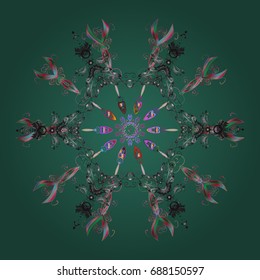 Christmas festive background. Vector illustration. Christmas snowflake of decoration on snow.