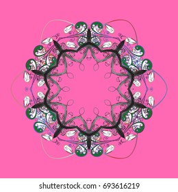 Christmas festive background. Vector illustration. Christmas snowflake of decoration on snow.