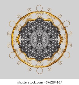 Christmas festive background. Vector illustration. Christmas snowflake of decoration on snow.
