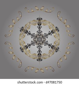Christmas festive background. Vector illustration. Christmas snowflake of decoration on snow.