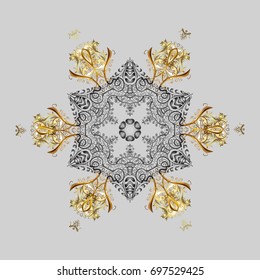 Christmas festive background. Vector illustration. Christmas snowflake of decoration on snow.