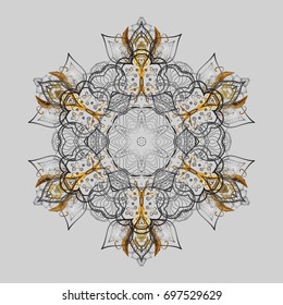 Christmas festive background. Vector illustration. Christmas snowflake of decoration on snow.