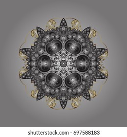 Christmas festive background. Vector illustration. Christmas snowflake of decoration on snow.