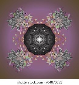 Christmas festive background. Vector illustration. Christmas snowflake of decoration on snow.