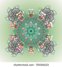 Christmas festive background. Vector illustration. Christmas snowflake of decoration on snow.