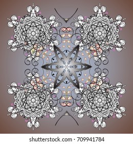 Christmas festive background. Vector illustration. Christmas snowflake of decoration on snow.