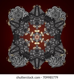 Christmas festive background. Vector illustration. Christmas snowflake of decoration on snow.