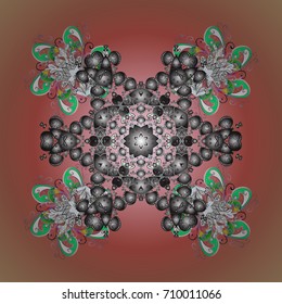 Christmas festive background. Vector illustration. Christmas snowflake of decoration on snow.