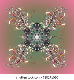 Christmas festive background. Vector illustration. Christmas snowflake of decoration on snow.