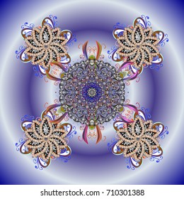 Christmas festive background. Vector illustration. Christmas snowflake of decoration on snow.