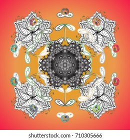 Christmas festive background. Vector illustration. Christmas snowflake of decoration on snow.