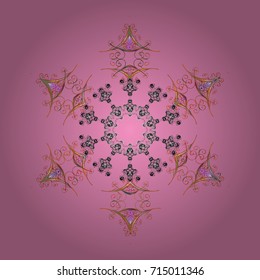Christmas festive background. Vector illustration. Christmas snowflake of decoration on snow.