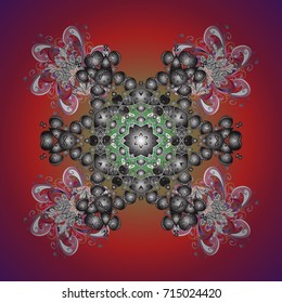 Christmas festive background. Vector illustration. Christmas snowflake of decoration on snow.