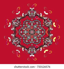 Christmas festive background. Vector illustration. Christmas snowflake of decoration on snow.