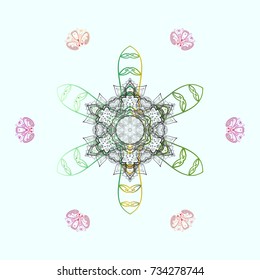 Christmas festive background. Vector illustration. Christmas snowflake of decoration on snow.