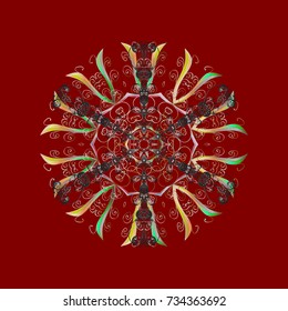 Christmas festive background. Vector illustration. Christmas snowflake of decoration on snow.