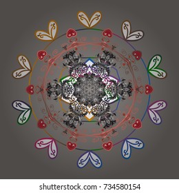 Christmas festive background. Vector illustration. Christmas snowflake of decoration on snow.