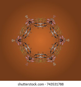 Christmas festive background. Vector illustration. Christmas snowflake of decoration on snow.