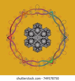 Christmas festive background. Vector illustration. Christmas snowflake of decoration on snow.