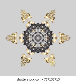 Christmas festive background. Vector illustration. Christmas snowflake of decoration on snow.