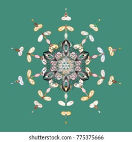 Christmas festive background. Vector illustration. Christmas snowflake of decoration on snow.