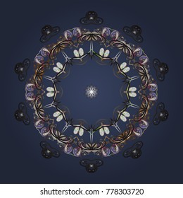 Christmas festive background. Vector illustration. Christmas snowflake of decoration on snow.