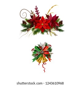 Christmas festive decoration from christmas tree branches