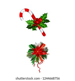 Christmas festive decoration from christmas tree branches