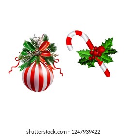 Christmas festive decoration from christmas tree branches