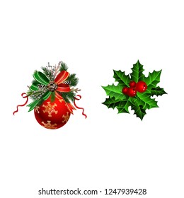 Christmas festive decoration from christmas tree branches